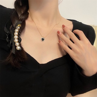 Dây chuyền hình trái tim nhỏ sợi mảnh mạ bạc 925 phong cách dịu dàng Hàn quốc cho nữ, vòng cổ hình trái tim nhỏ