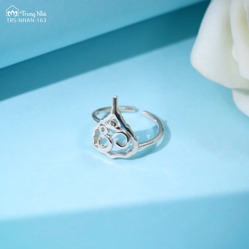 Nhẫn Lá Bồ Đề khắc chủng tự OM - Trang sức Bình An - Trong Nhà