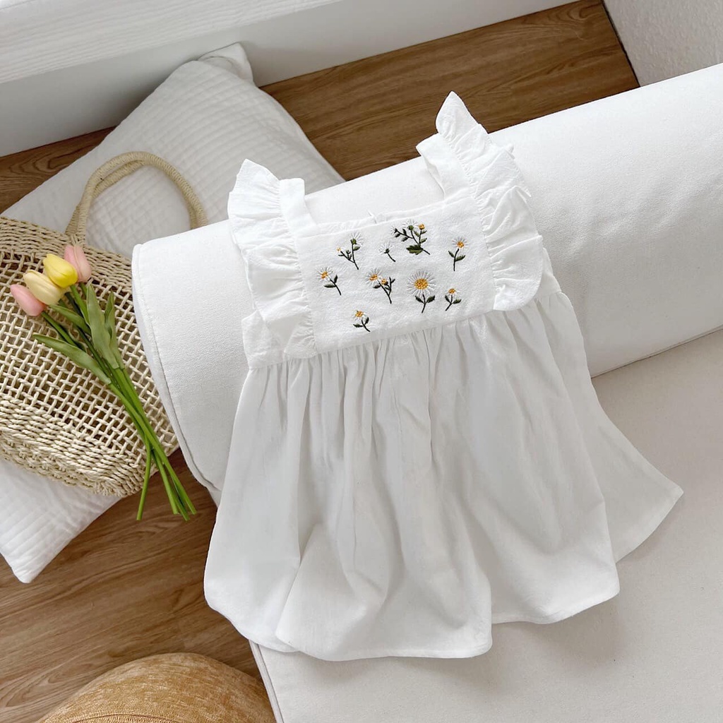 Váy Zara thêu hoa cúc sz 1-6y siêu cute cho bé gái