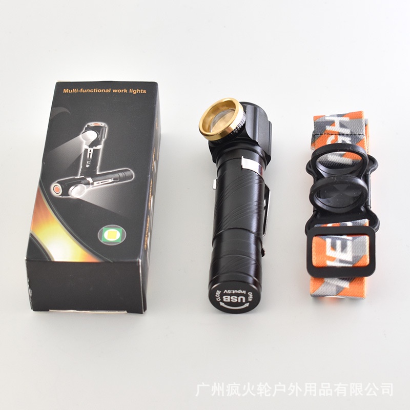 Đèn Pin LED Mini Hình Chữ L Sạc USB Từ Tính Mạnh Mẽ Chống Thấm Nước Có Thể Thu Gọn Sử Dụng Kép