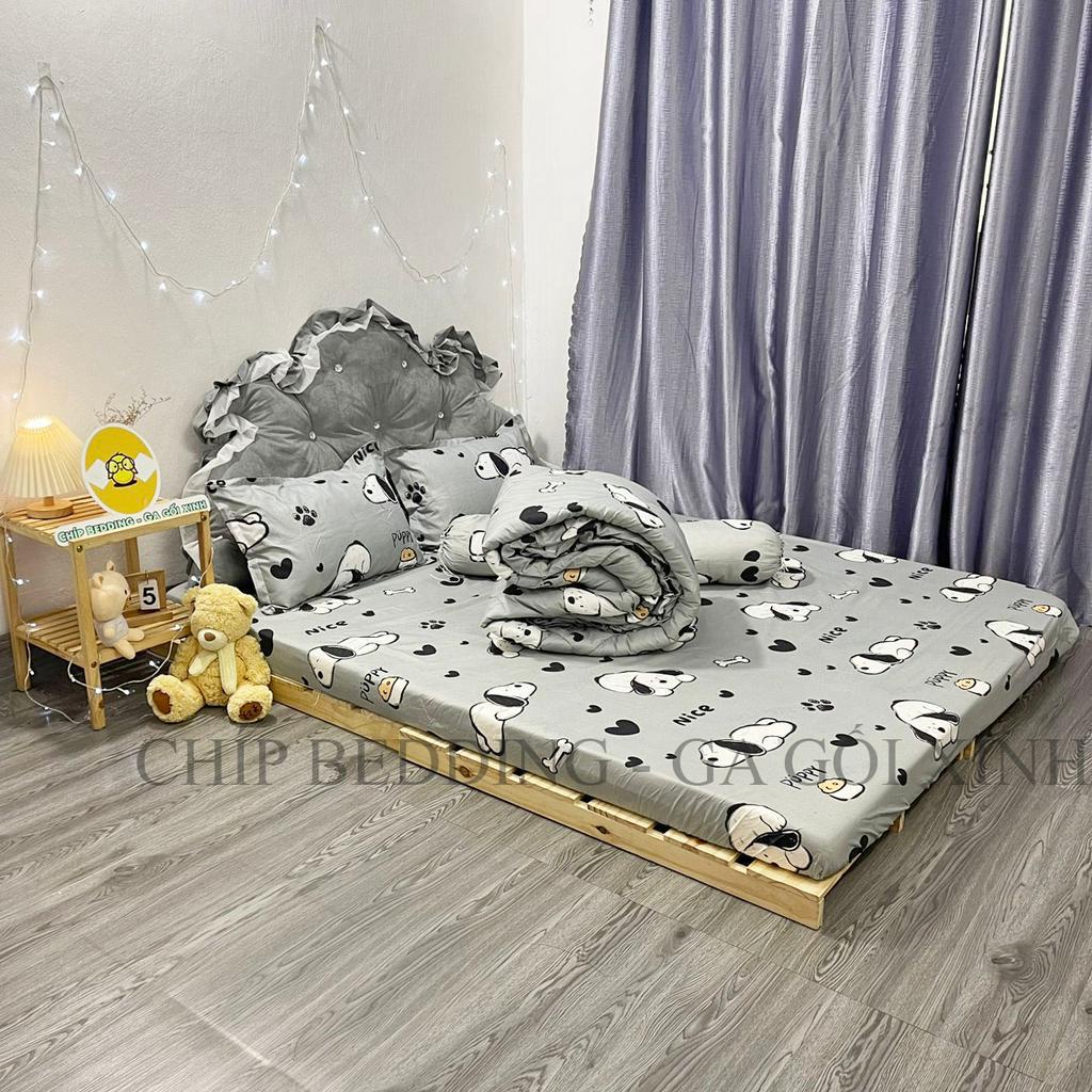TRỌN BỘ COTTON POLY 5 MÓN CHĂN PHAO DÀY DẶN HÀNG VN HỌA TIẾT CHÓ NICE - ĐỦ KÍCH THƯỚC