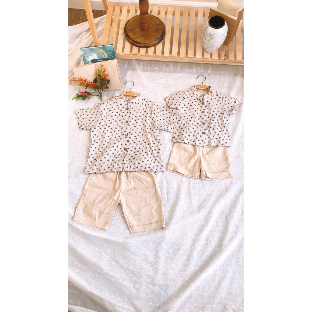 Set quần áo cộc tay bé trai - Vải Linen thoáng mát, thấm hút mồ hôi - Hàng thiết kế chính hãng cao cấp