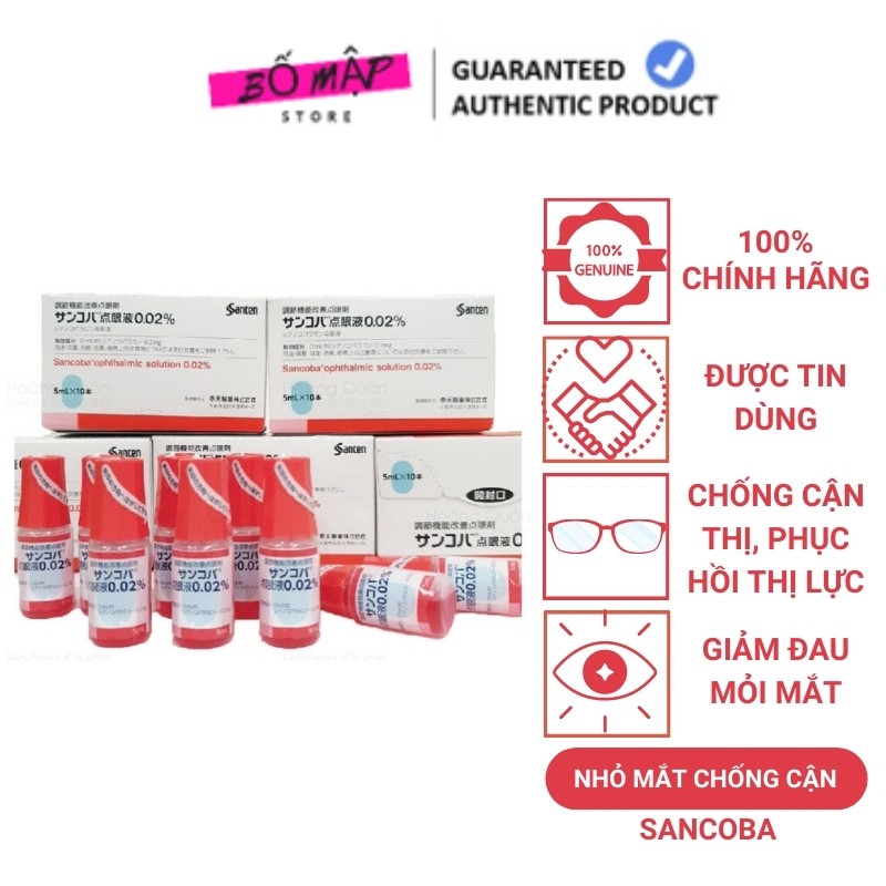 [SALE] [CAM KẾT 100% CHÍNH HÃNG] 10 lọ Nhỏ mắt phục hồi thị lực SANCOBA (Nguyên hộp 10 lọ) - nhỏ mắt chống cận thị