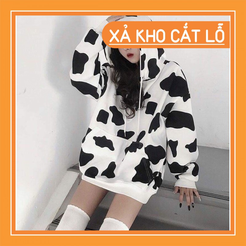 💖 MẪU HÓT 💖 Áo hoodie bò sữa unisex form rộng họa tiết bò sữa cực đẹp thời trang năng động, Áo Bò Sữa Có Mũ