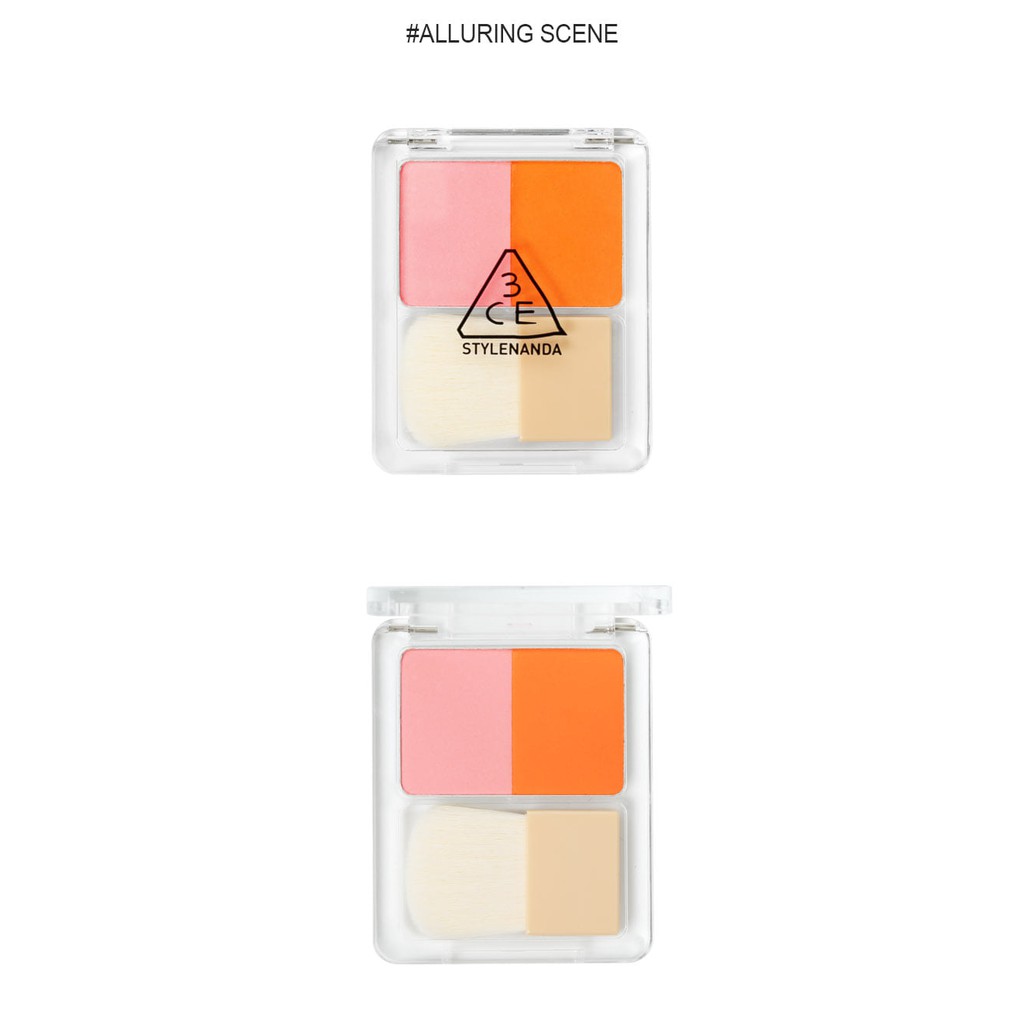 Phấn má 2 ô 3CE Dual blend blusher Alluring scene