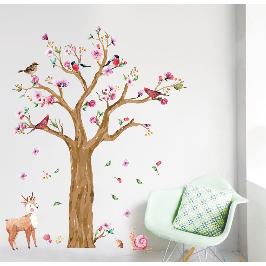 Decal dán tường Cây mùa xuân