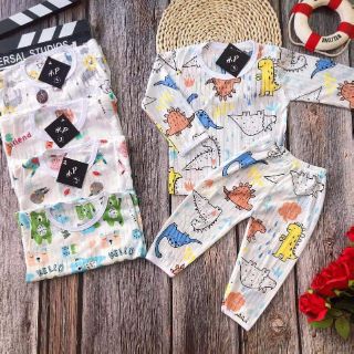 Combo bộ cotton tre dài loại đẹp cho bé