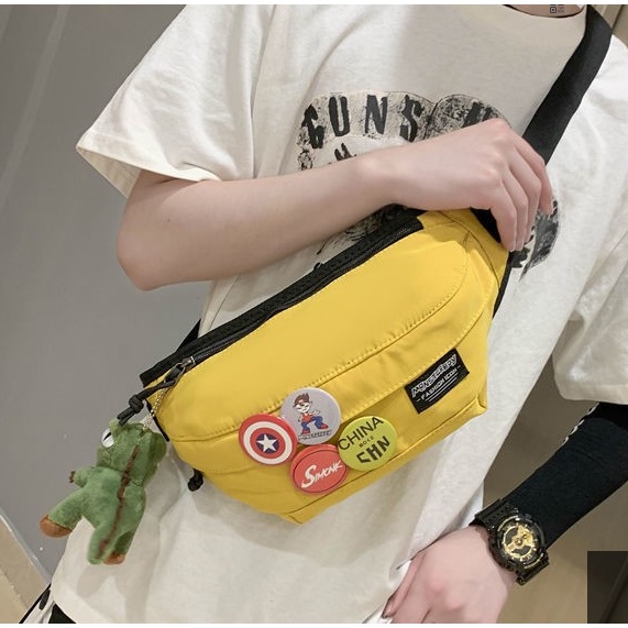 [Túi Bao Tử Đeo Chéo] [Túi đeo chéo unisex đi du lịch phong cách quai ngang ulzzang gắn khuy captain siêu cute 2021] | BigBuy360 - bigbuy360.vn