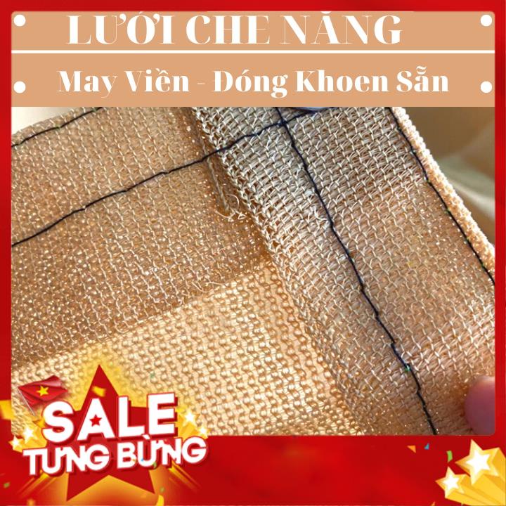 Lưới Che Nắng Nam Việt - Giá Bán Trên 1 Mét Vuông - Màu Vàng - May Viền Đóng Khoen Sẵn