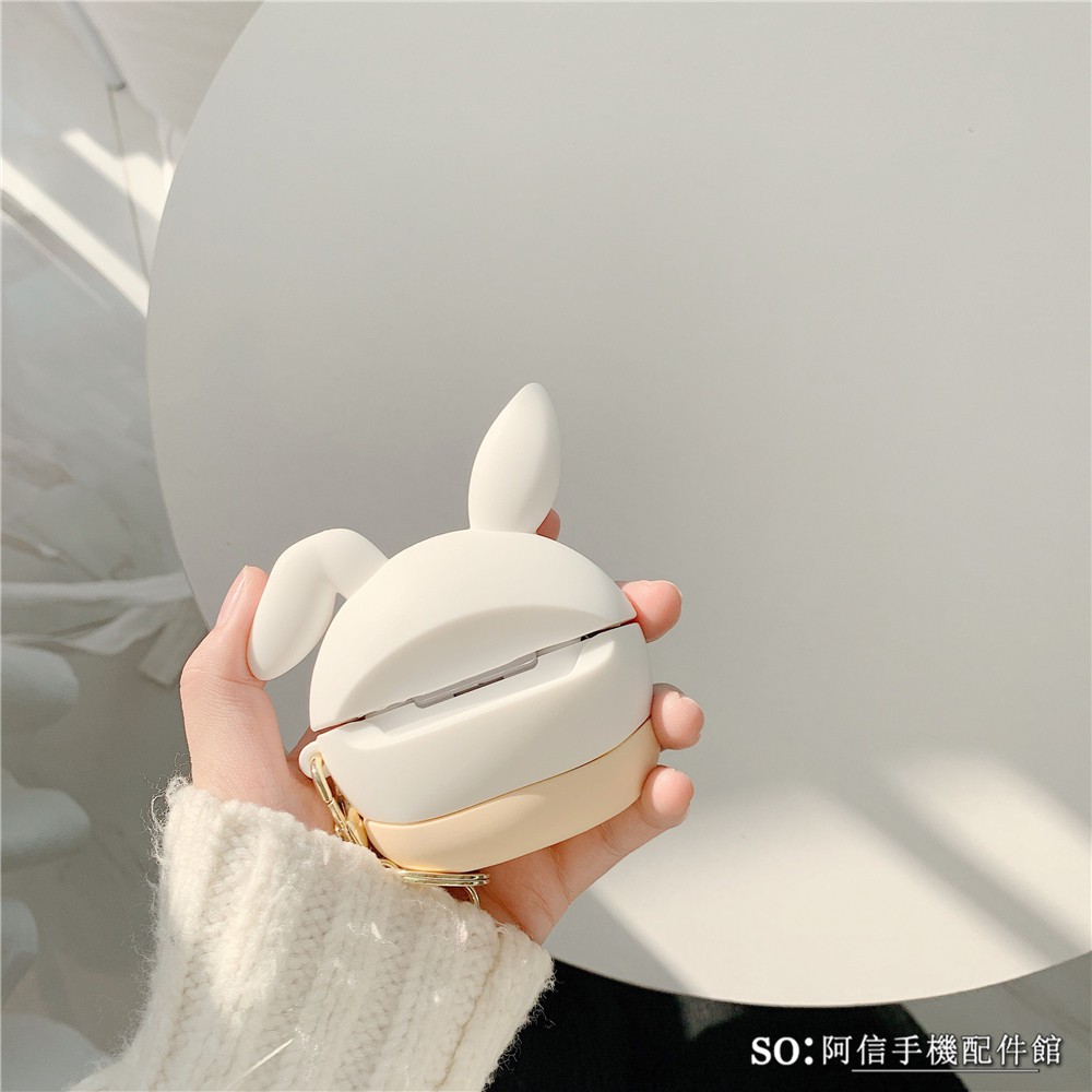 Vỏ Bảo Vệ Hộp Đựng Tai Nghe Airpods Pro Hình Thỏ Đáng Yêu Có Móc Khóa Chống Thất Lạc