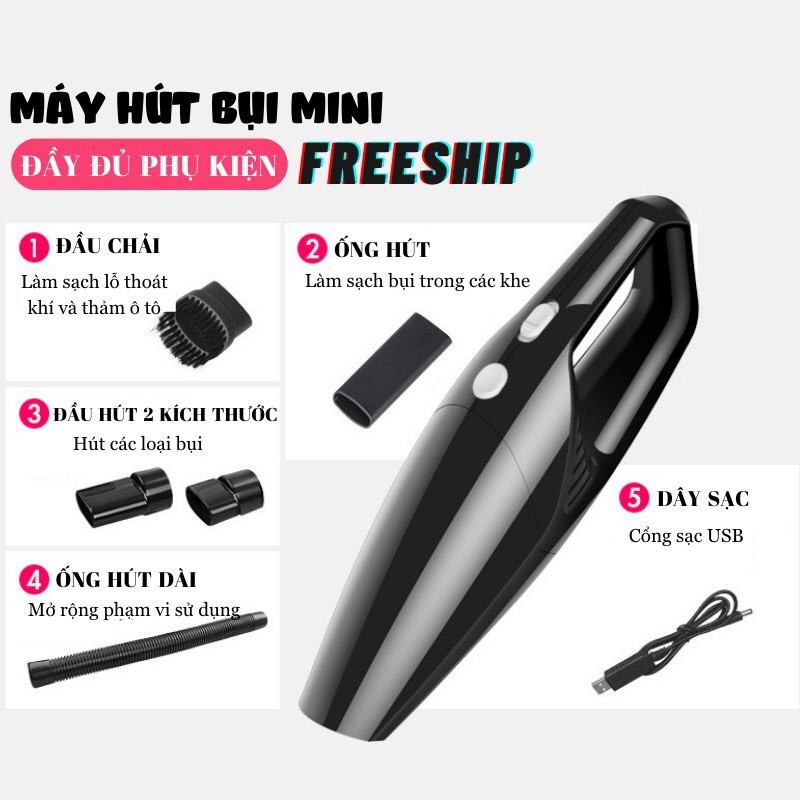 Máy Hút Bụi Mini 💓𝐅𝐑𝐄𝐄 𝐒𝐇𝐈𝐏 💓 Có Dây Và Không Dây Hút Cực Mạnh Dùng Cho Gia Đình Và Xe Hơi BH 1 Năm 1 Đổi 1 ! | BigBuy360 - bigbuy360.vn