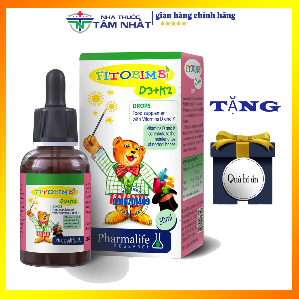 Fitobimbi D3 K2 Phát triển chiều cao Xương răng chắc khỏe, Nhà thuốc tâm nhất | BigBuy360 - bigbuy360.vn