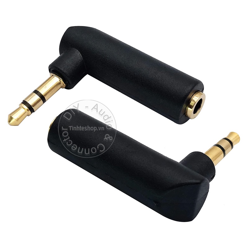 Đầu đổi âm thanh audio 3.5mm stereo đực sang 3.5mm cái vuông bẻ góc 1 chiếc