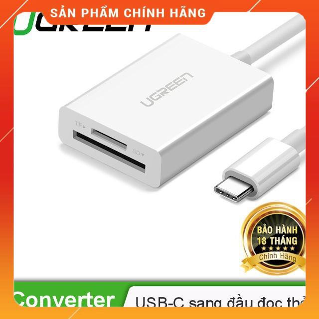 Đầu đọc thẻ TF/SD cổng USB type C gen 1 tốc độ 5Gbps 20Cm Ugreen 40380 dailyphukien