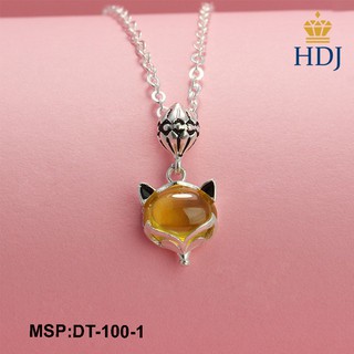 Dây chuyền nữ, vòng cổ nữ bạc 925 mặt hồ ly đính đá vàng trang sức hdj mã dt-100-1