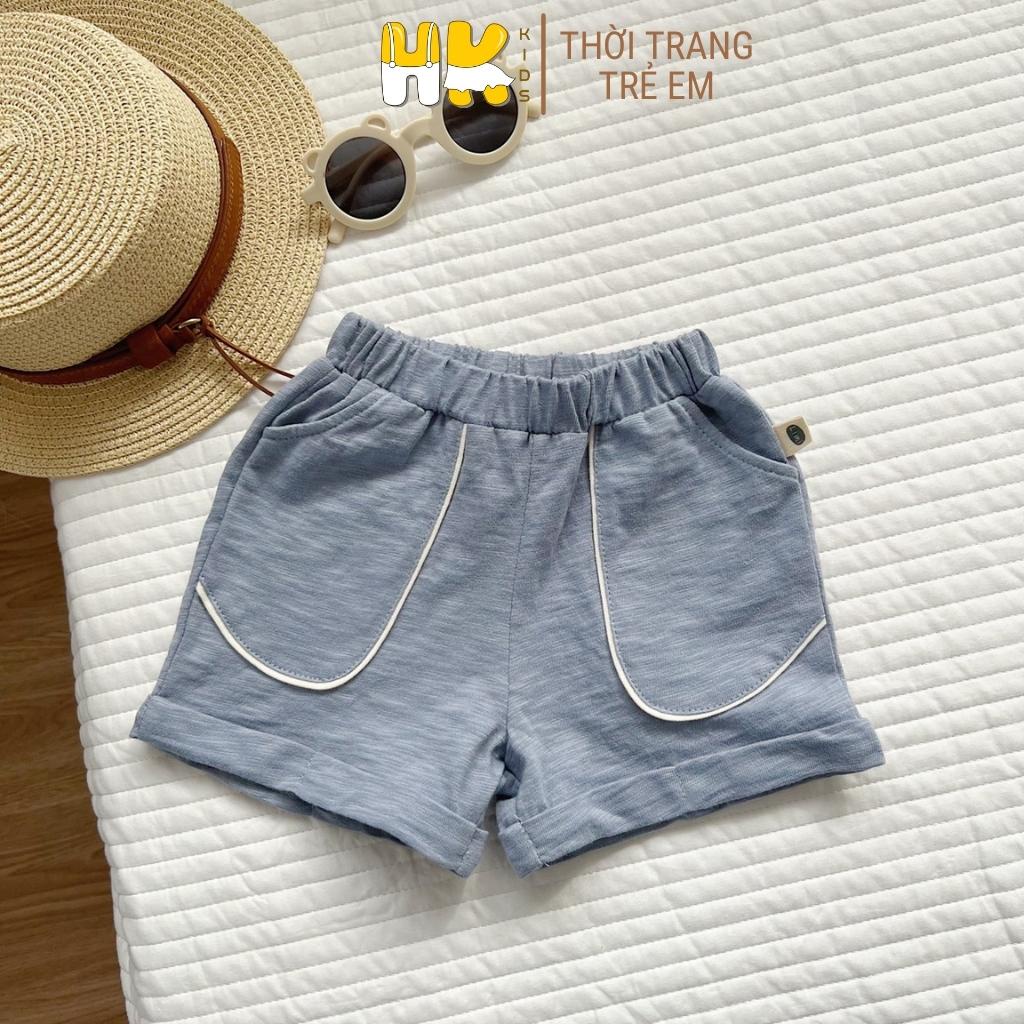 Quần short cho bé trai HK KIDS chất cotton xước mềm mại co giãn 4 chiều cho bé từ 13-25 kg