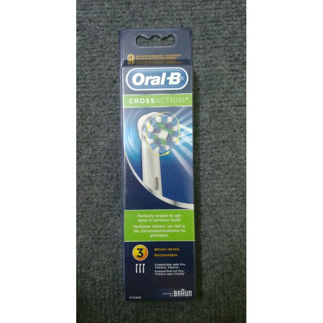 Vỉ 3 đầu bàn chải điện Oral B Crossaction