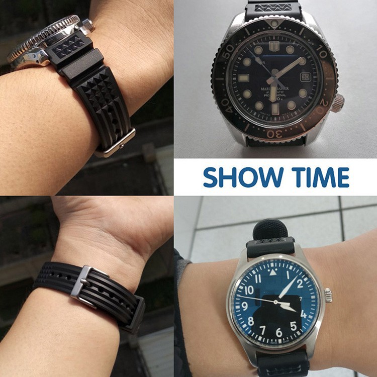 Dây Đeo Silicon 22mm Có Khóa Kim Loại Cho Đồng Hồ Seiko Omega