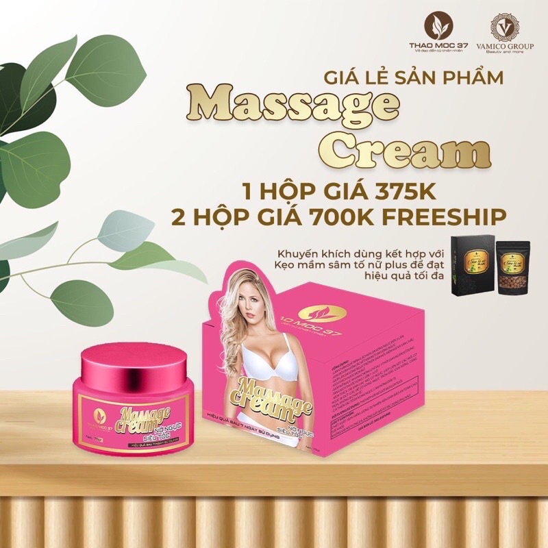 [ CHÍNH HÃNG+QUÀ TẶNG ] Kem Massage nở ngực siêu tốc Thảo Mộc 37, tăng size vòng 1 siêu tốc trong vòng 7 ngày