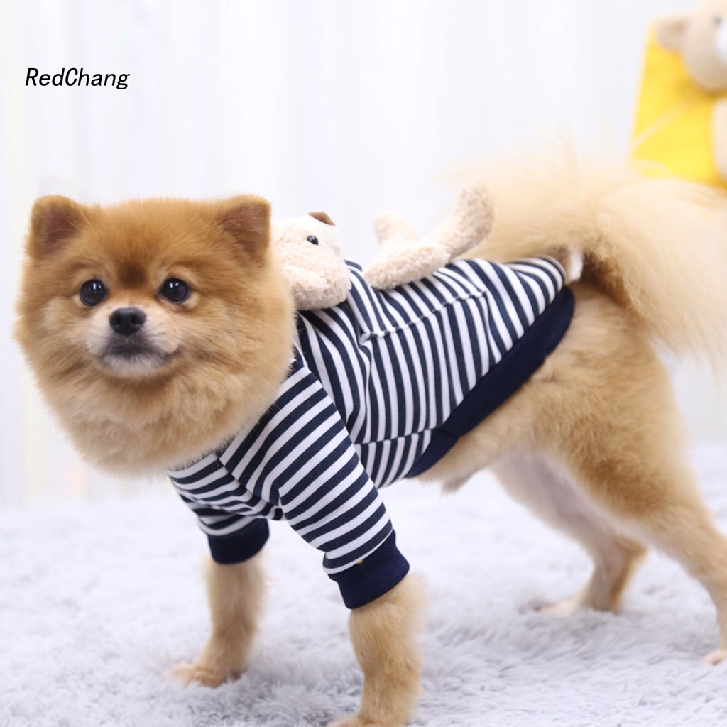 Áo sweater chất vải mềm đính búp bê gấu dễ thương cho cún cưng mặc mùa đông