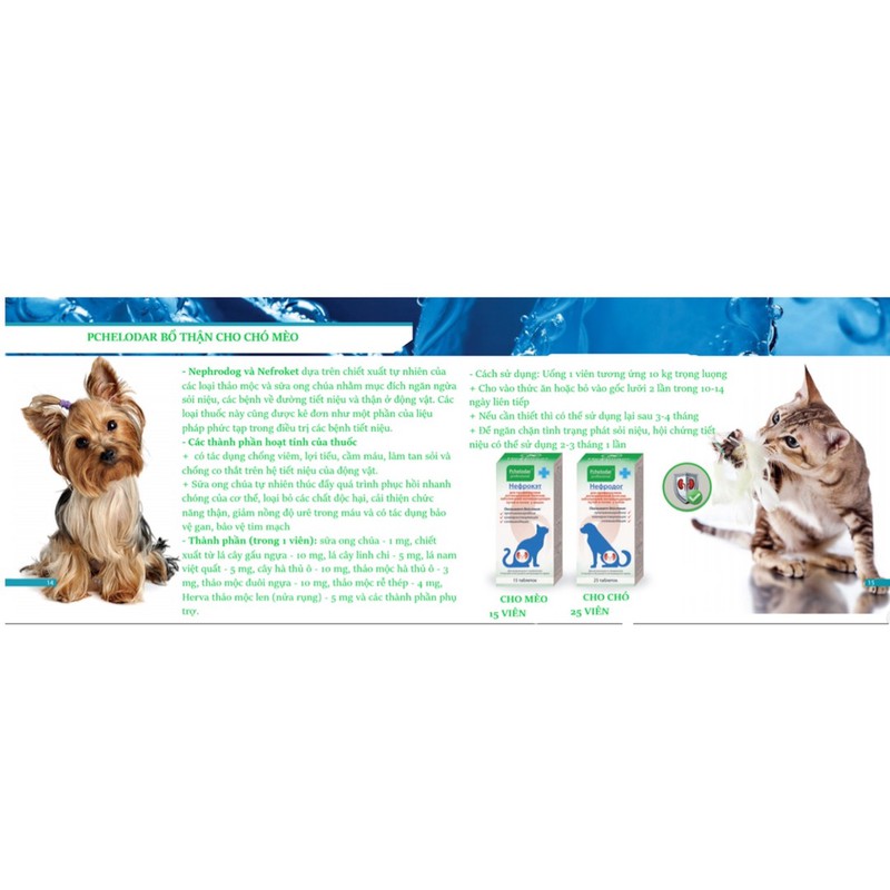 Bổ thận cho mèo Pchelodar Vitamin ngừa sỏi thận viêm thận và bí tiểu ở mèo Surica TB05 (15v)