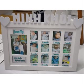 Khung hình 12 tháng trang trí thôi nôi