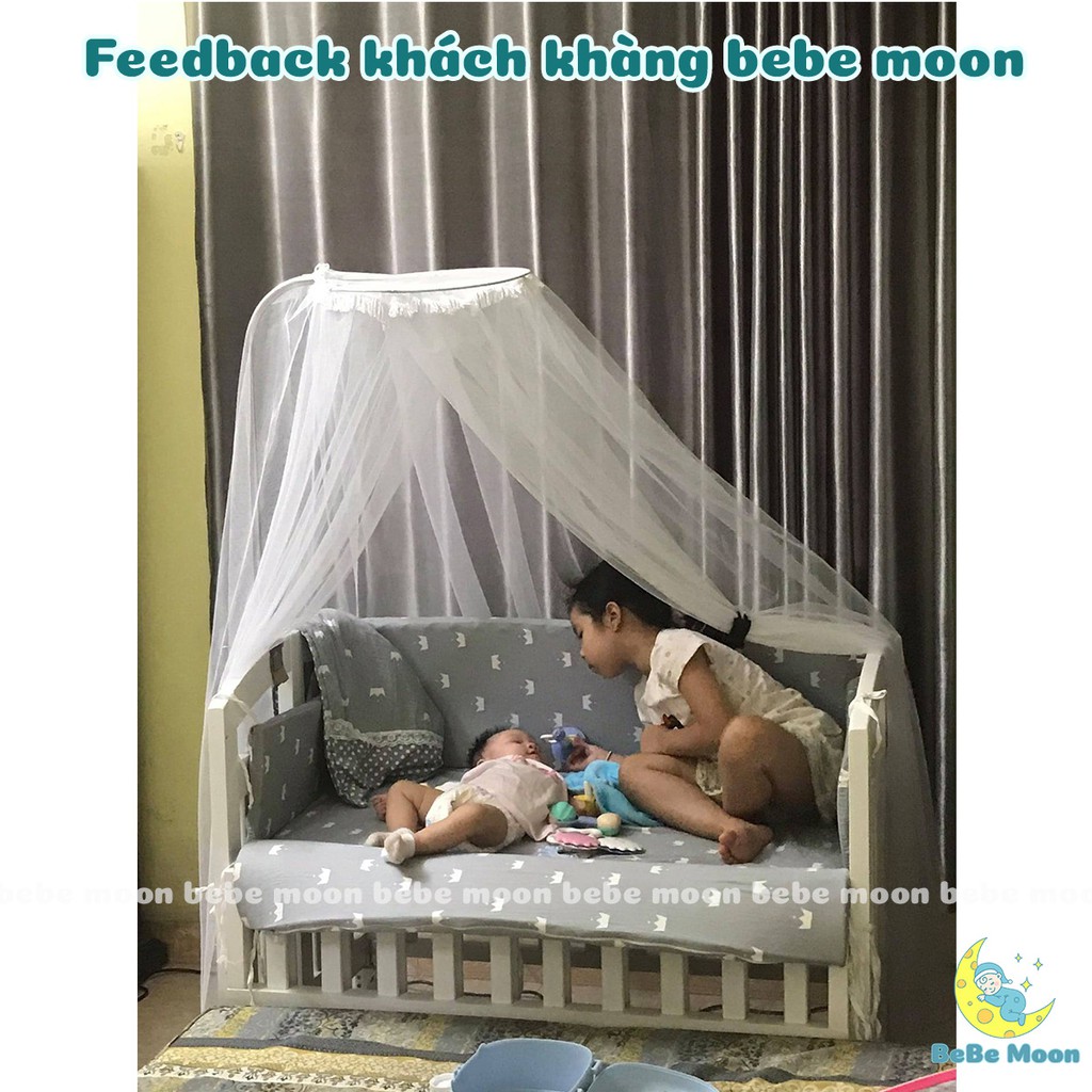 [HỎA TỐC] Bộ Khung Treo Màn Cũi,  Màn Tuyn Có 3 Màu Sắc Có Cửa Cho Bé BeBe Moon