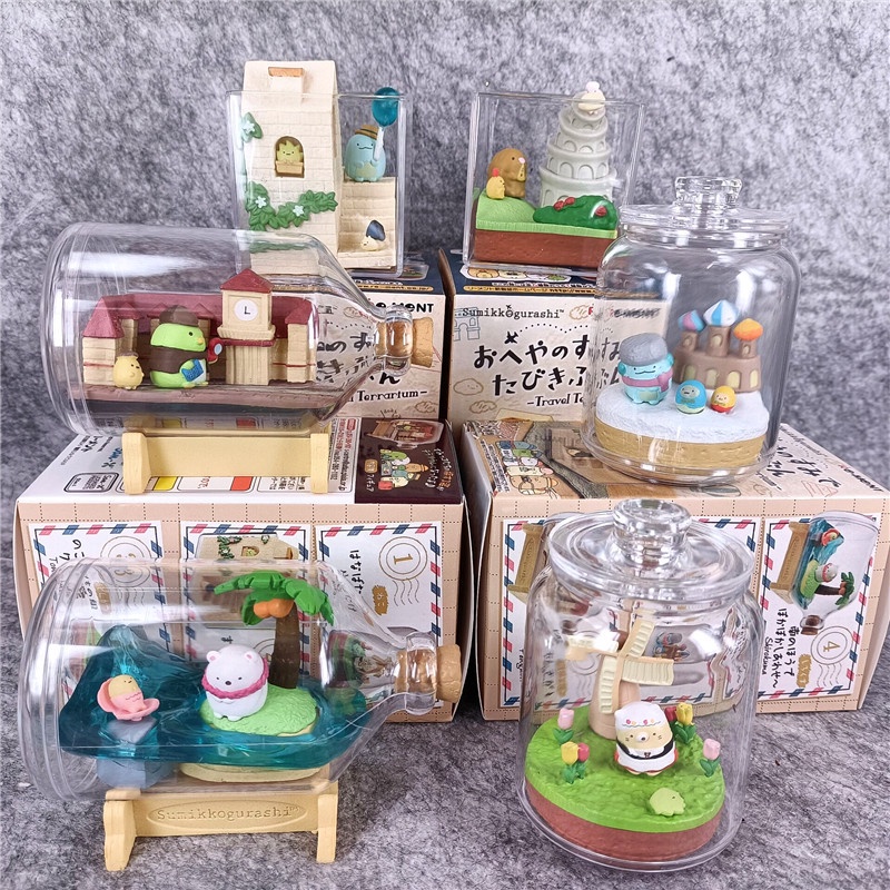 Hộp quà bất ngờ Sumikkogurashi hình quả trứng chứa đựng mô hình phong cảnh du lịch thu nhỏ dành cho máy gắp đồ chơi