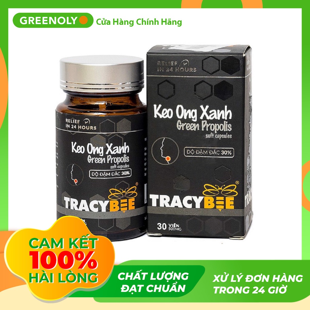 Tracybee Keo Ong Xanh Hỗ Trợ Trị Viêm Họng, Ho, Cảm Sốt Người Lớn Và Trẻ Em 30 Viên