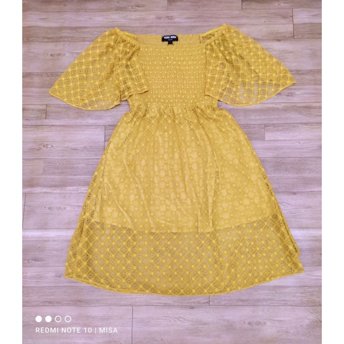 ẢNH THẬT váy ren vàng Vero Moda chính hãng sale