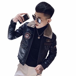 Áo Khoác Da Nam Logo phi công, bên trong lót lông siêu ấm áp cho mùa đôg, hàng cao cấp có sẵn tại shop