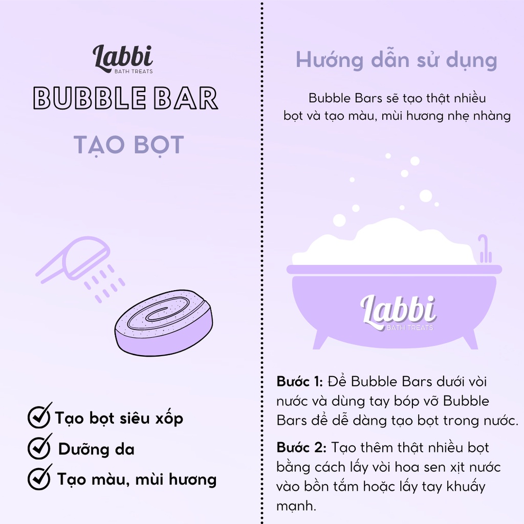 Bánh siêu tạo bọt bồn tắm BERRY BREW [Labbi] Bubble Bar