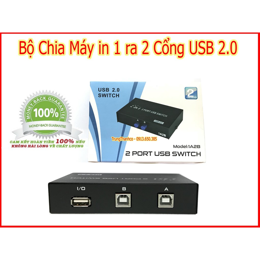 Bộ Chia Máy in 1 ra 2 Cổng USB 2.0