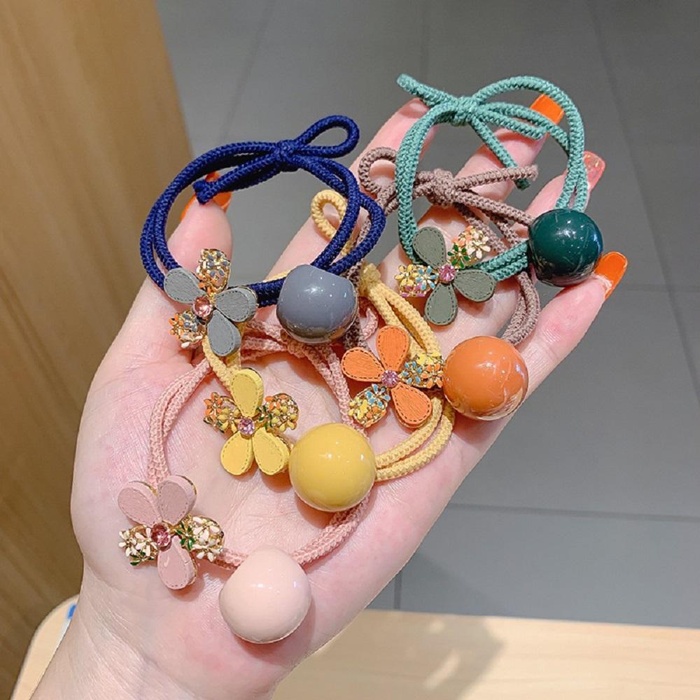 Dây Cột Tóc Cao Su Co Giãn Đính Hạt Dễ Thương