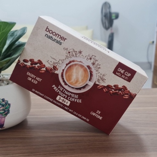 Cafe Hòa Tan Boomer - Xuất khẩu Mỹ - Hộp 20 gói 18gr | BigBuy360 - bigbuy360.vn