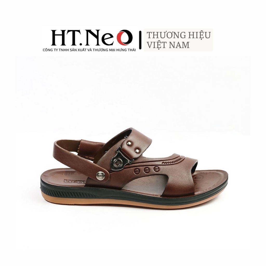 Sandal nam da bò đế cao HT.NEO kiểu dáng đơn giản, màu sắc nhã nhặn , đi rất mềm và sáng chân (SD70)