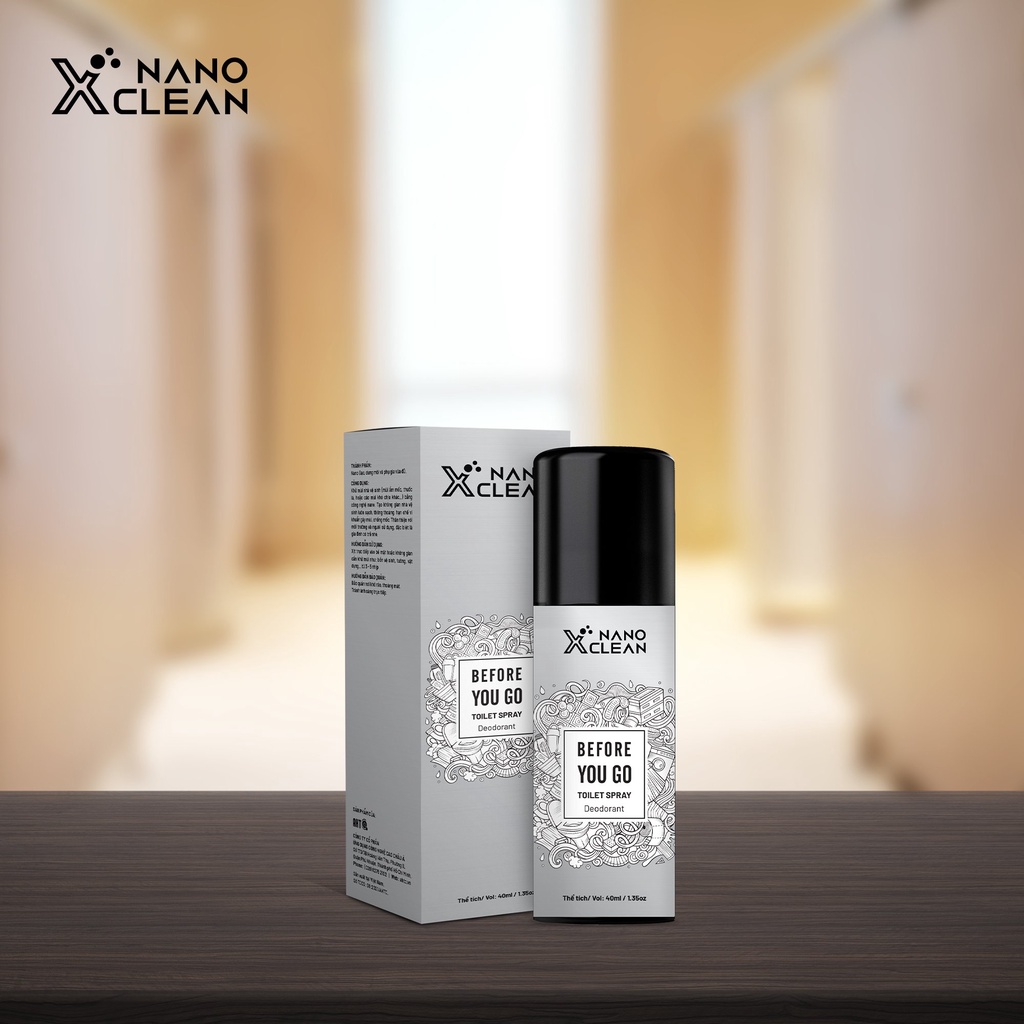 CHAI XỊT NANO BẠC DIỆT KHUẨN KHỬ MÙI VỆ SINH BỒN CẦU, TOILET NHÀ VỆ SINH -NANO XCLEAN TOILET SPRAY 40ML- AHT CORP