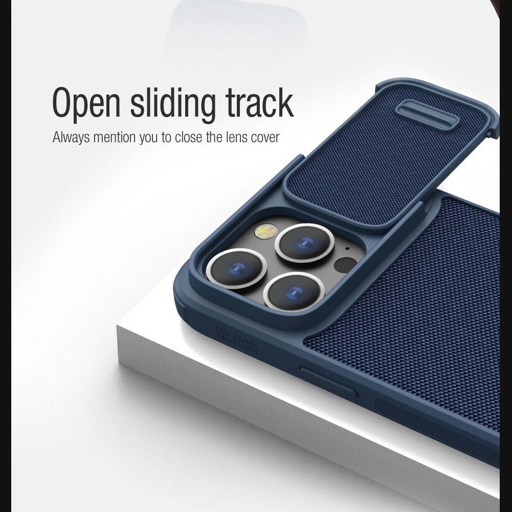 Ốp lưng iPhone 14 Pro Max Nillkin Textured S kết cấu Nylon Fiber ống kính trượt Ốp lưng cho iPhone14 Plus