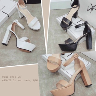 Giày cao gót quai ngang độn đế, đế đúp, độn mũi, Xăng đan nữ 12cm 15cm GIGISHOP S629