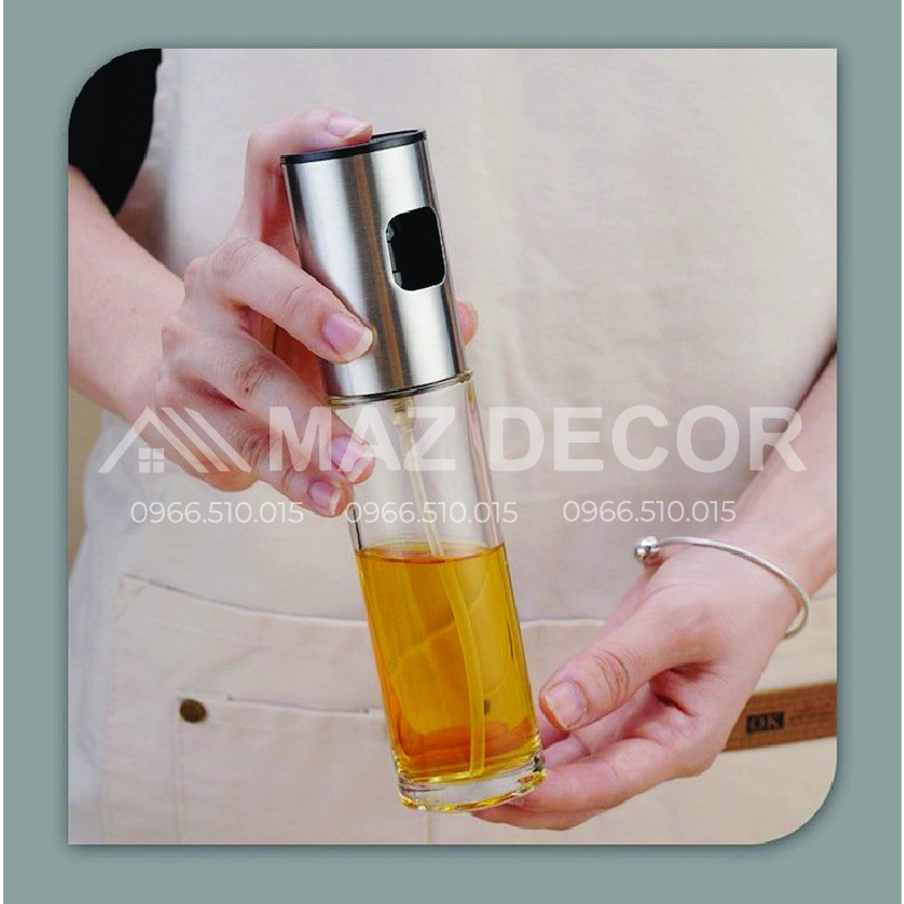 SALE GIÁ SỈ TẠI XƯỞNG Bình Xịt Dầu Ăn Bằng Thủy Tinh Dày dặn Phun Sương nồi chiên không dầu, đồ nướng dung tích 100ml