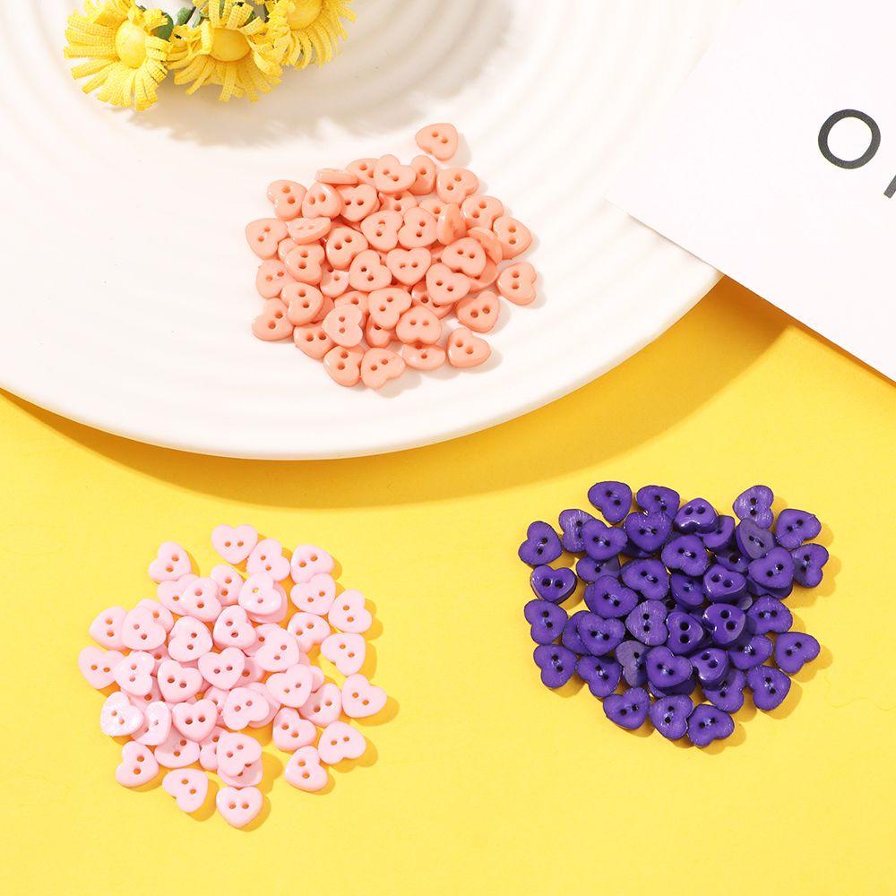 NIUYOU Set 50 Nút Nhựa Hình Trái Tim 6mm Trang Trí Đồ Chơi Búp Bê
