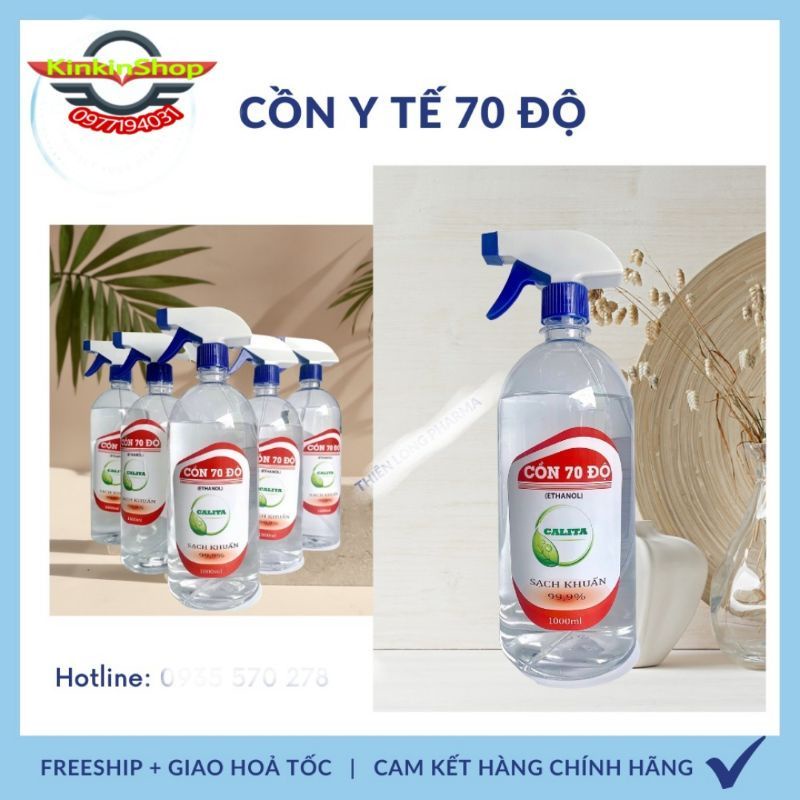 Cồn y tế 70 đô khử trùng hương Sả Chanh. Diệt khuẩn đến 99%Vòi xịt thông minh vói 3chế độ