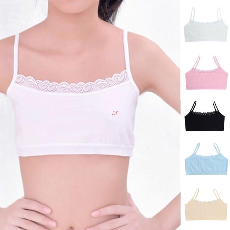 Áo Ngực Cotton Phối Ren Dành Cho Bé Gái 8-12 Tuổi