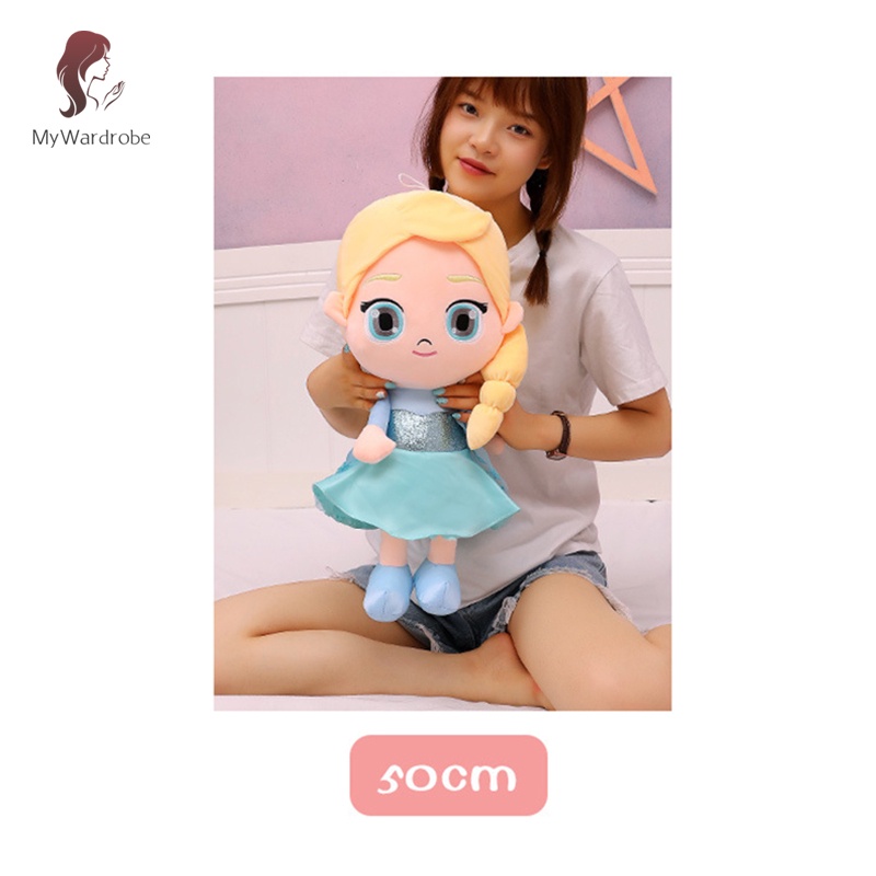 Gối nhồi bông siêu mềm hình công chúa Elsa Anna Frozen cho bé