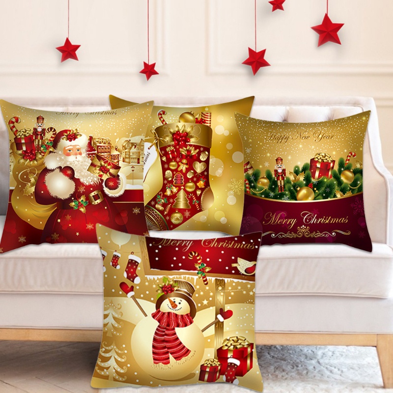 Bộ 4 Vỏ Gối Phong Cách Giáng Sinh 18X18 Inches