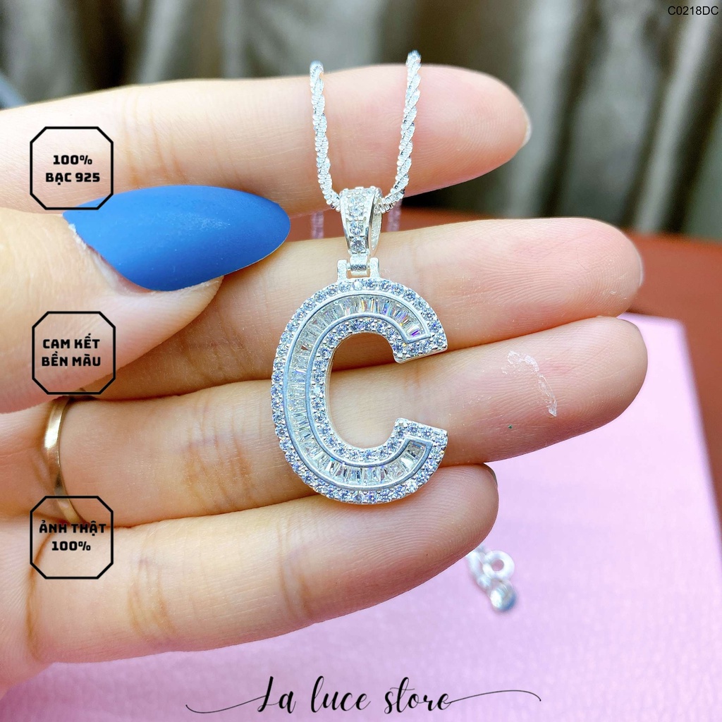 Dây chuyền/Vòng cổ bạc S925 La Luce - Hình chữ cái theo yêu cầu Dành cho Nữ C0218DC