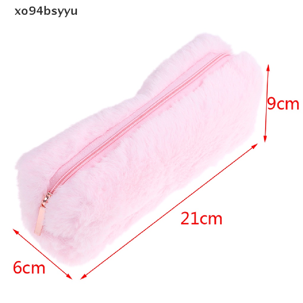 Xo94bsyu 1X Túi Đựng Bút Chì / Đồ Trang Điểm Phối Lông Xù Đáng Yêu Dành Cho Nữ