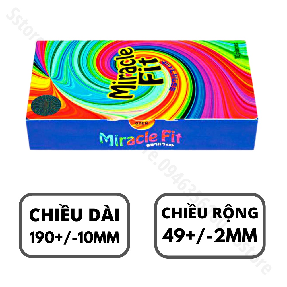 Bao Cao Su Sagami Miracle Mỏng, Nhiều Gel - BCS Size 49mm – Thiết Kế 3D Ôm Khít - Hộp 10 Chiếc