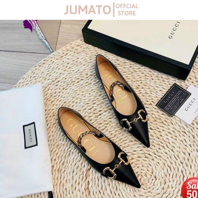 Giày bệt nữ mũi nhọn quai ngang sích khuy cd JUMATO 110523356939