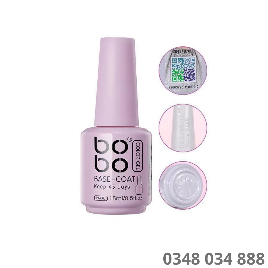 Base top Bobo chính hãng - gel liên kết, top phủ bóng, cứng móng, top lì Bobo